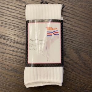 Leg Avenue 3 stripe athletic rubbed thigh highs